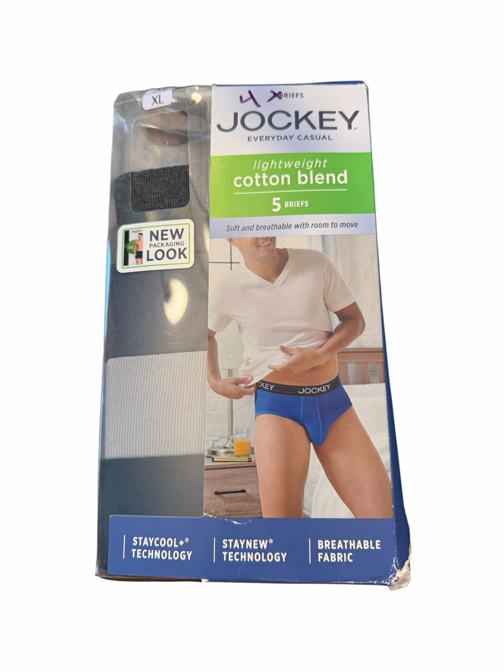 Men's Jockey 4-Pack Lightweight Cotton Blend Briefs Underwear Size‎ XL 40-42 NEW
